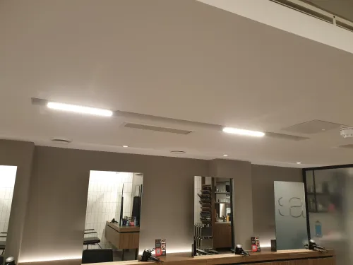 Interior view of linear bar grille