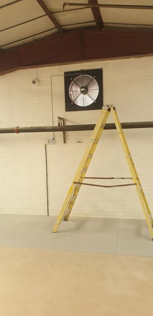 Completed industrial fan installation