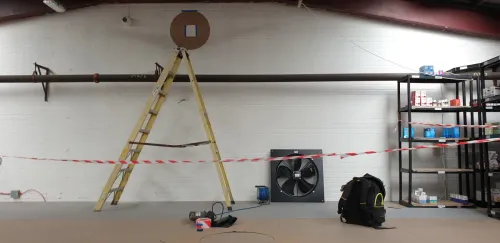 Marking out industrial fan position