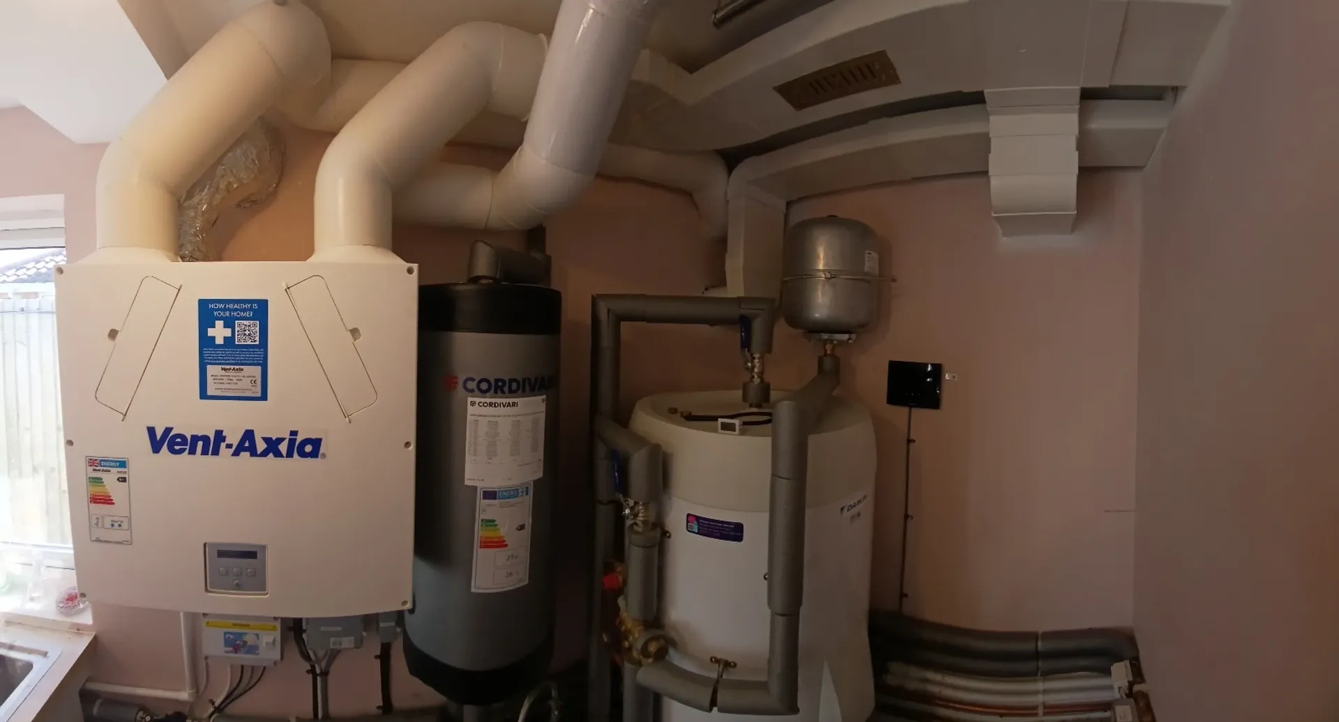 MVHR heat recovery ventilation system installed in Sussex home for improved air quality and energy efficiency