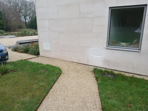 MVHR exterior inlet and outlet grilles in a South Downs property